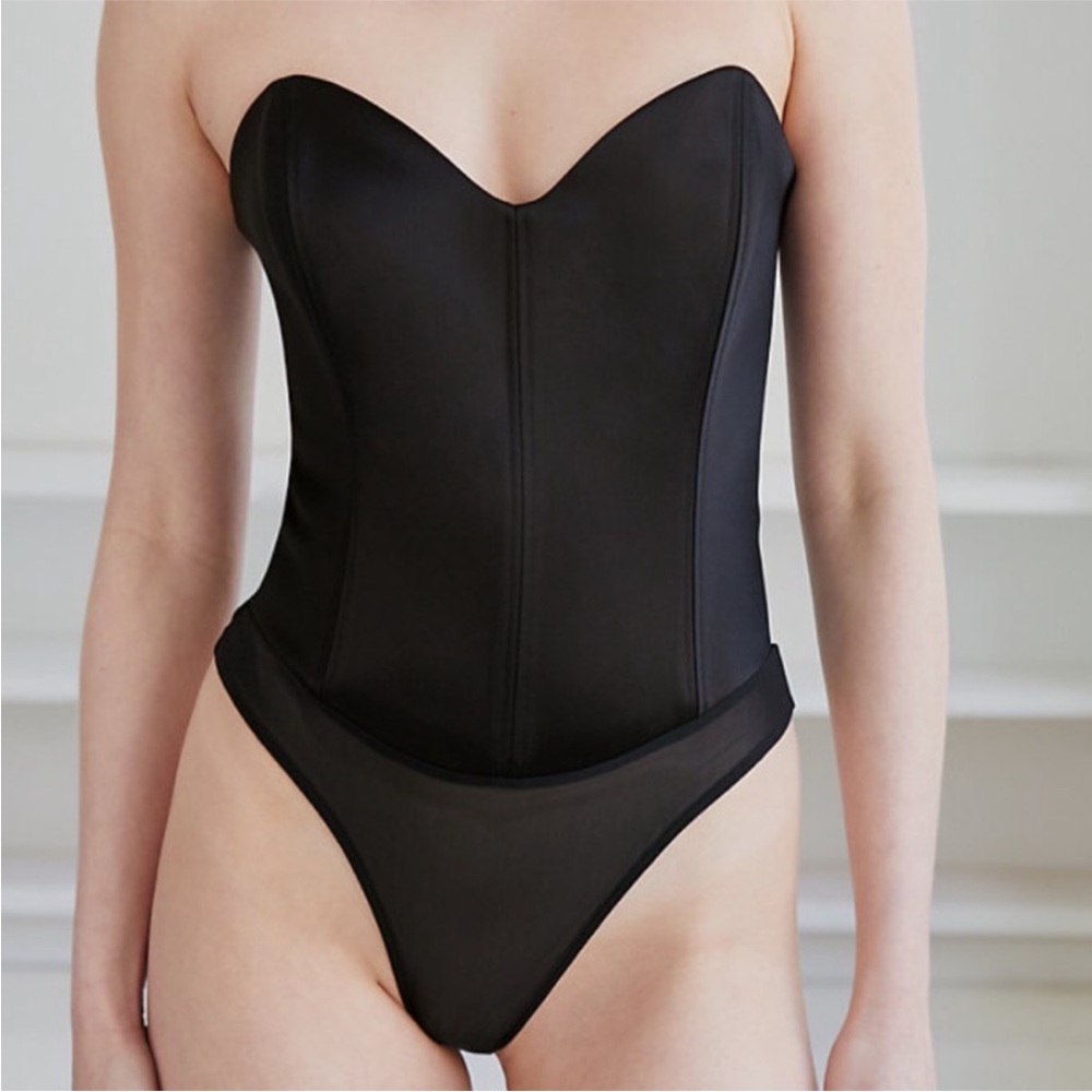 BABATON Bustier Blaze BodySuit Corset Style Satin ARITZIA